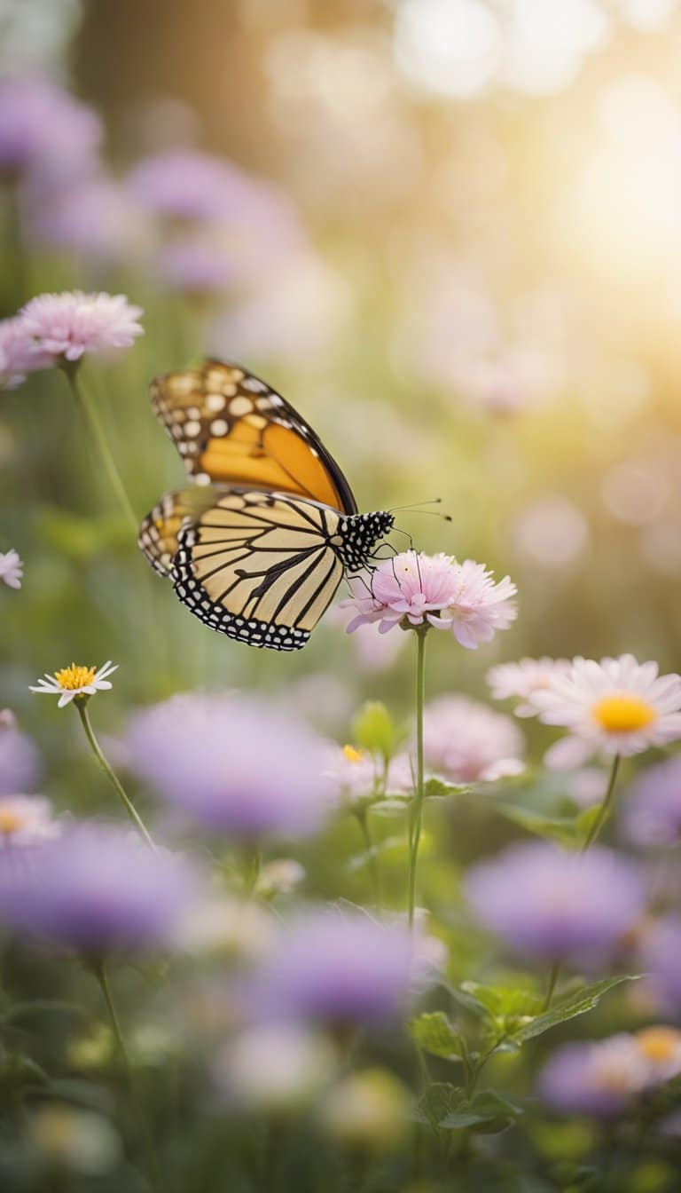 A serene and comforting setting with soft pastel colors and gentle imagery of nature, such as flowers or butterflies, to convey a sense of hope and healing