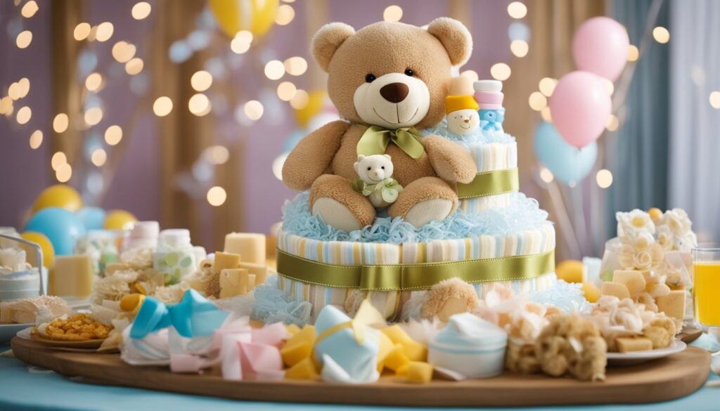 Teddy Bear Diaper Cake