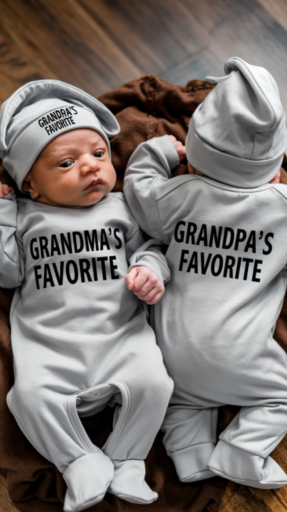 Custom newborn outfit with grandparent name suggestion