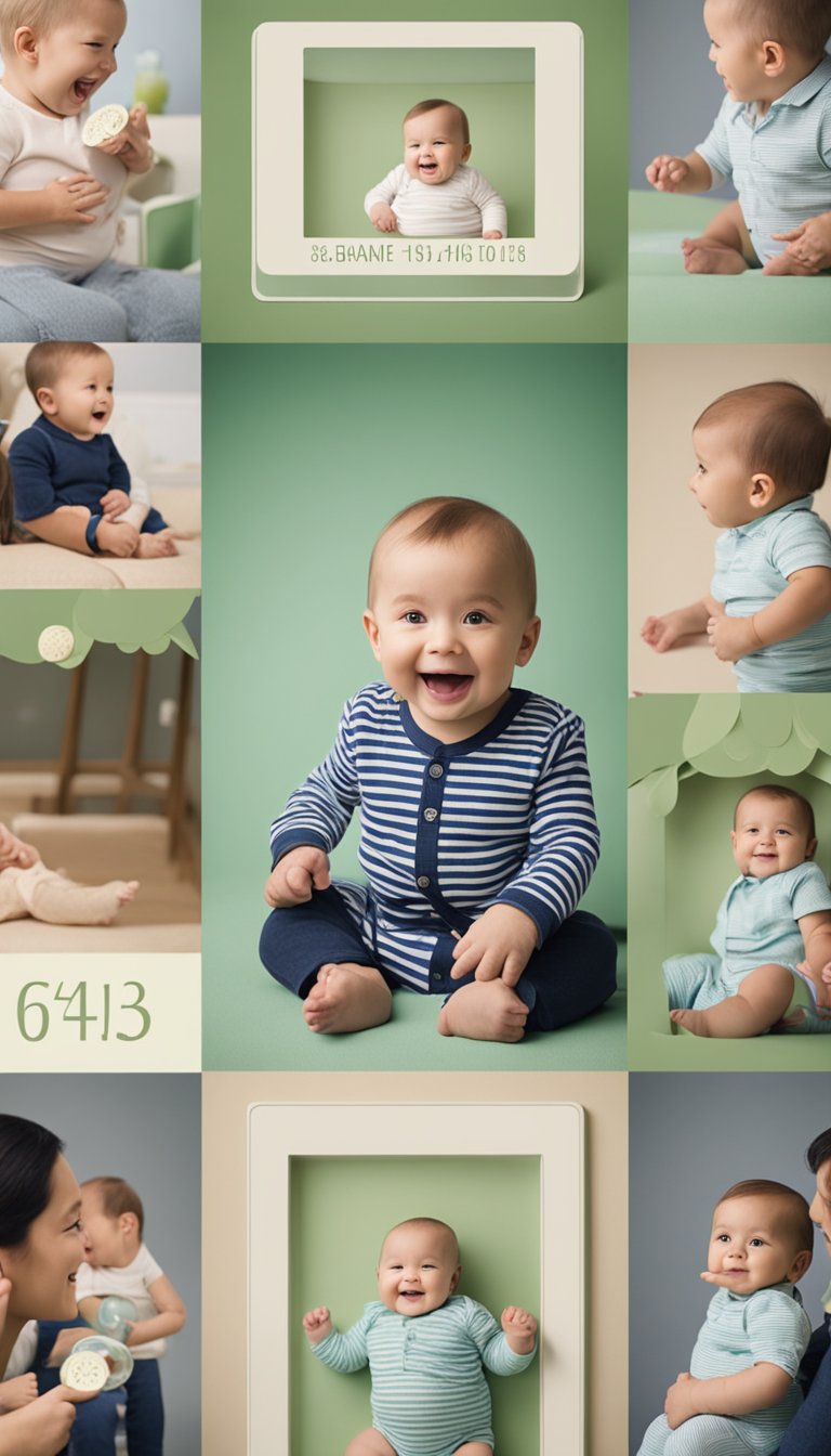 A baby's growth depicted by a series of 10 pregnancy announcements for grandparents, each one showing the increasing anticipation and excitement as the due date approaches