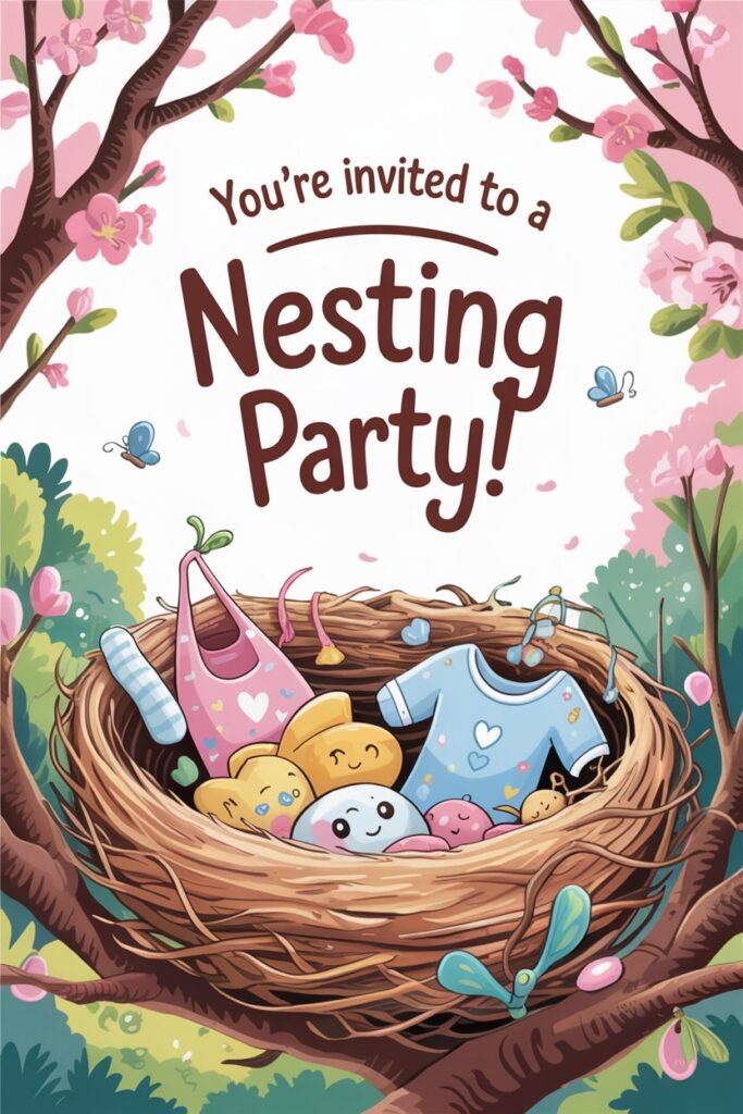 Digital Animated Nesting Party Invitations