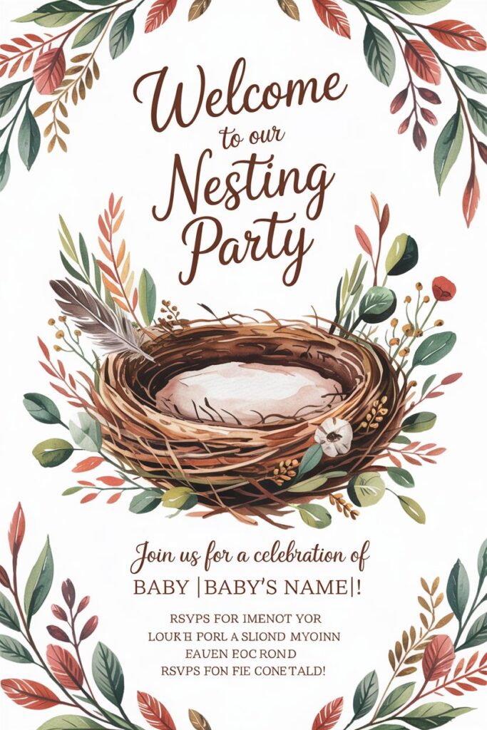 Boho Chic Nesting Party Invitations