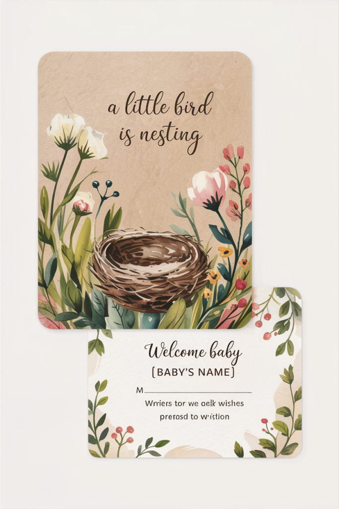 Rustic Kraft Paper Nesting Invites
