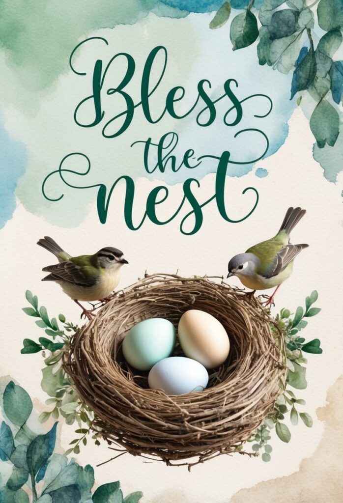 Bird Nest Bless the Nest Baby Shower Invitations