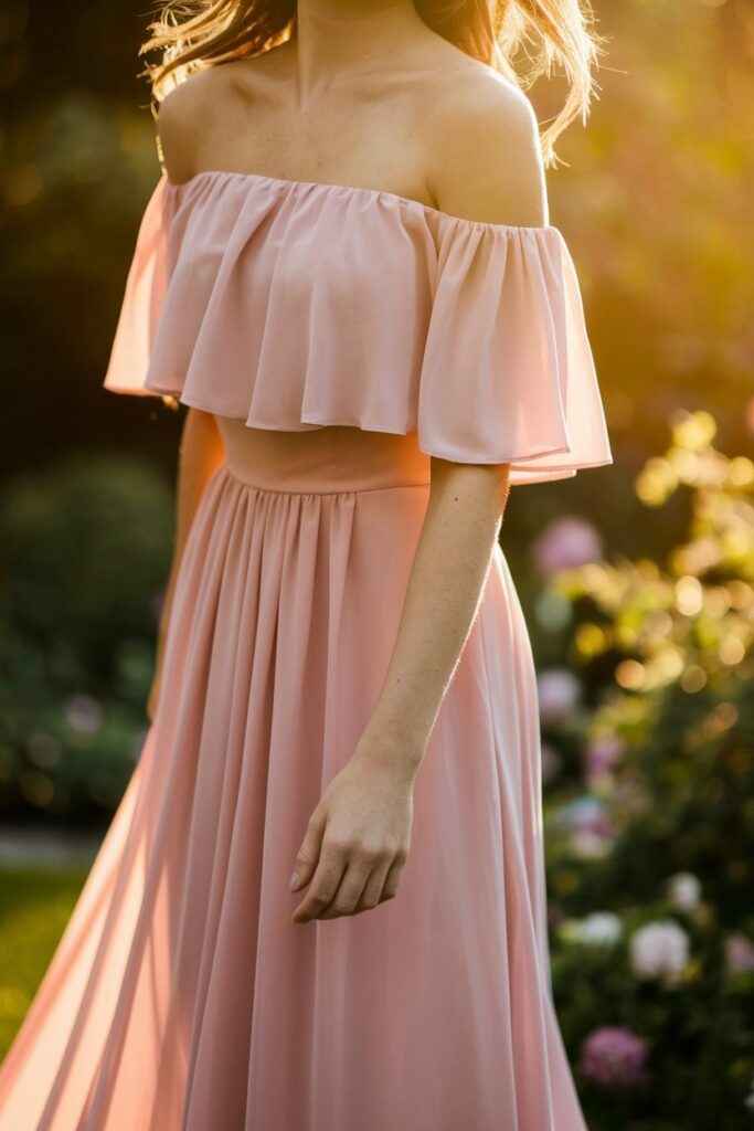 Blush Pink Off-The-Shoulder Maxi
