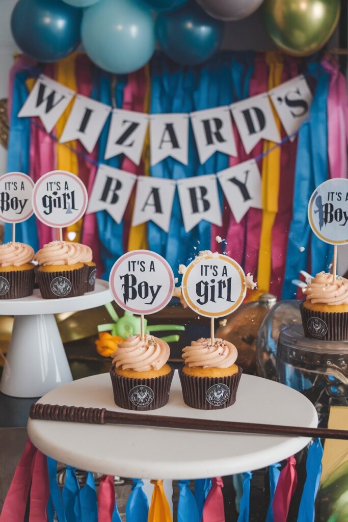 Harry Potter Spell Reveal Cupcakes