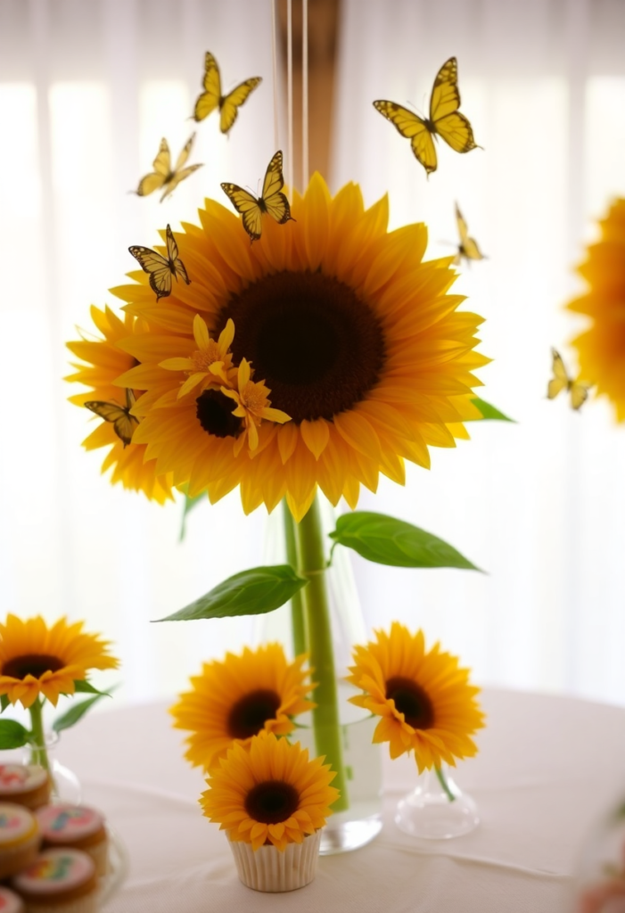 Sunflower and Butterflies