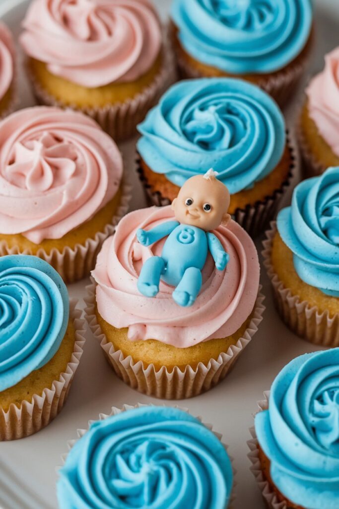 Mini Gender Reveal Cupcake Cakes