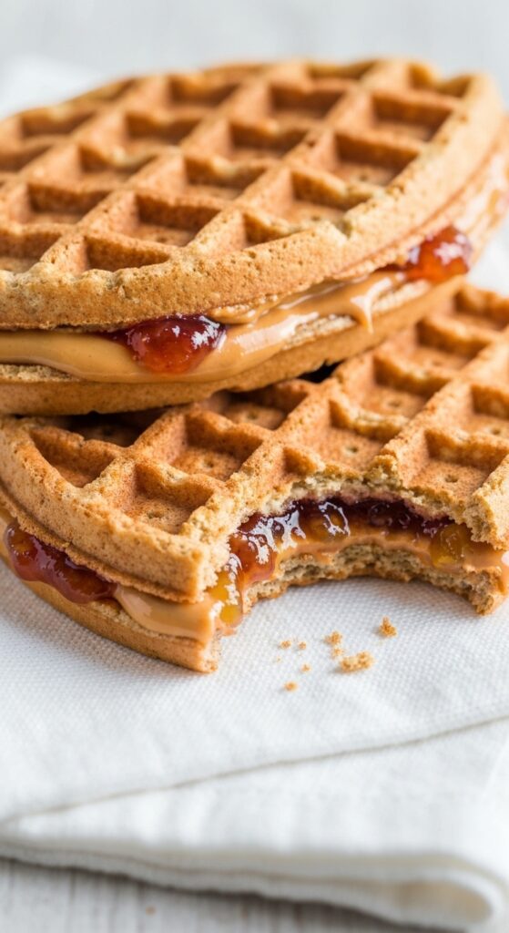 PB&J Waffle Sandwiches