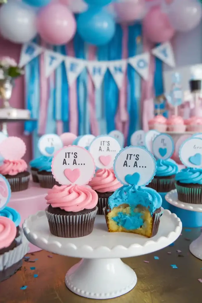 Painted Reveal Cupcakes