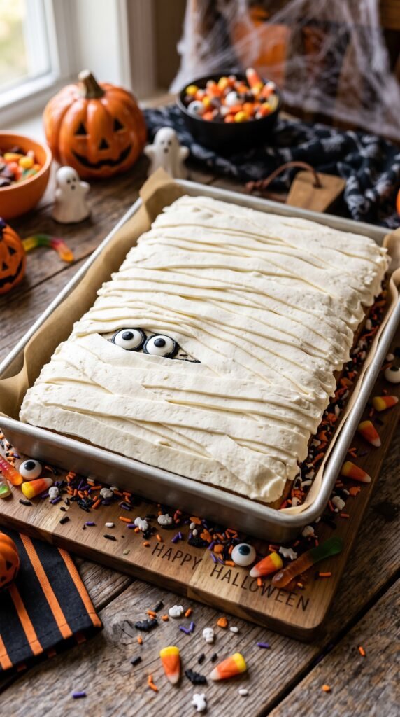 Mummy Wrap Sheet Cake