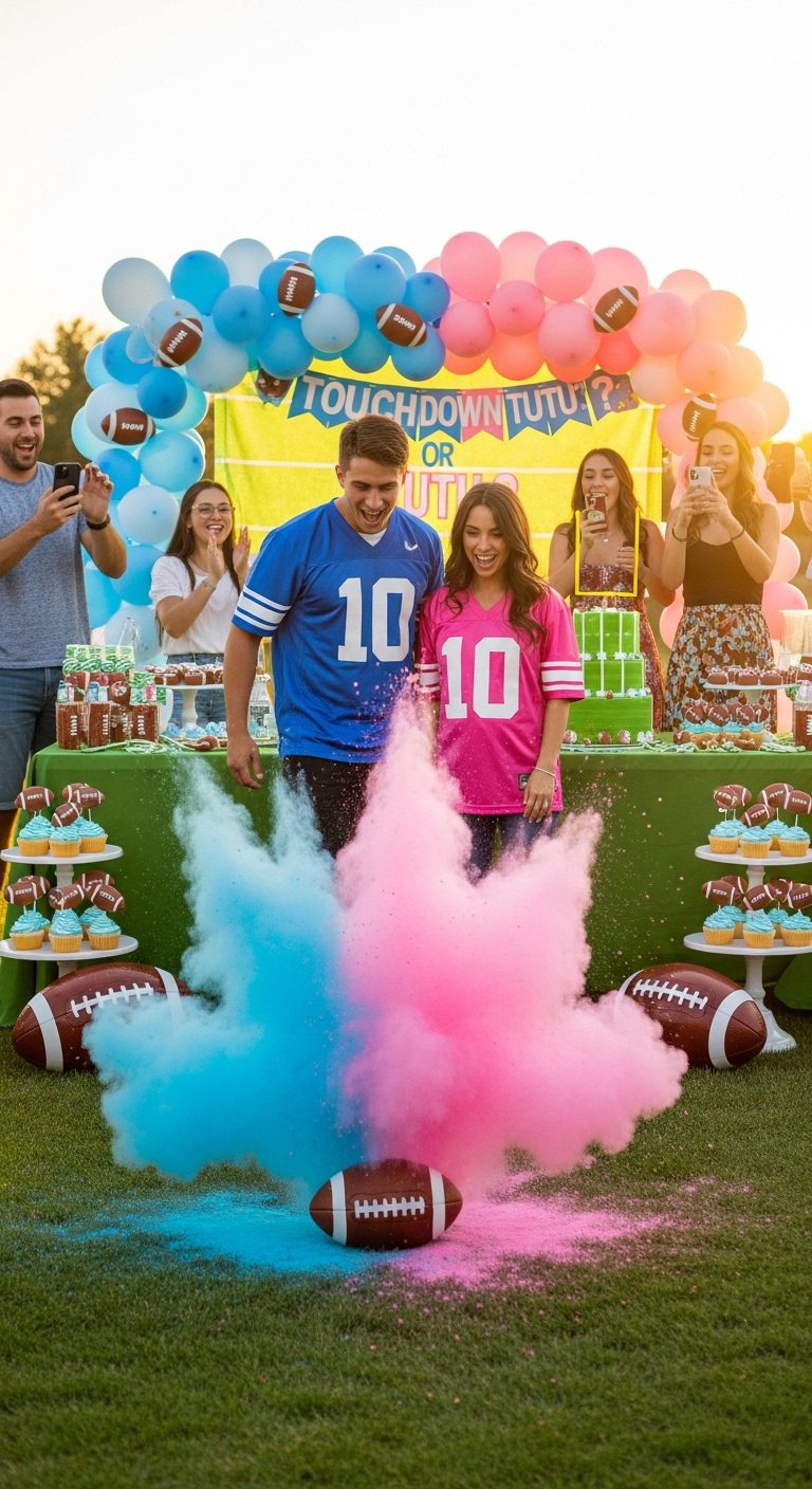 football-themed gender reveal ideas