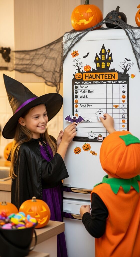Halloween chore charts for kids