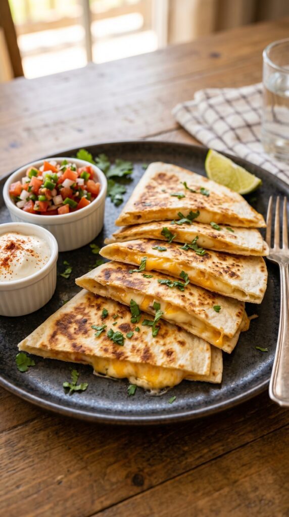 Cheese Quesadilla Triangles