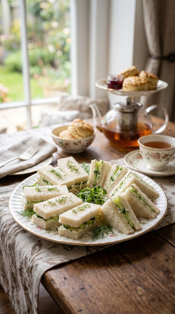 Cucumber & Cream Cheese Tea Sandwiches