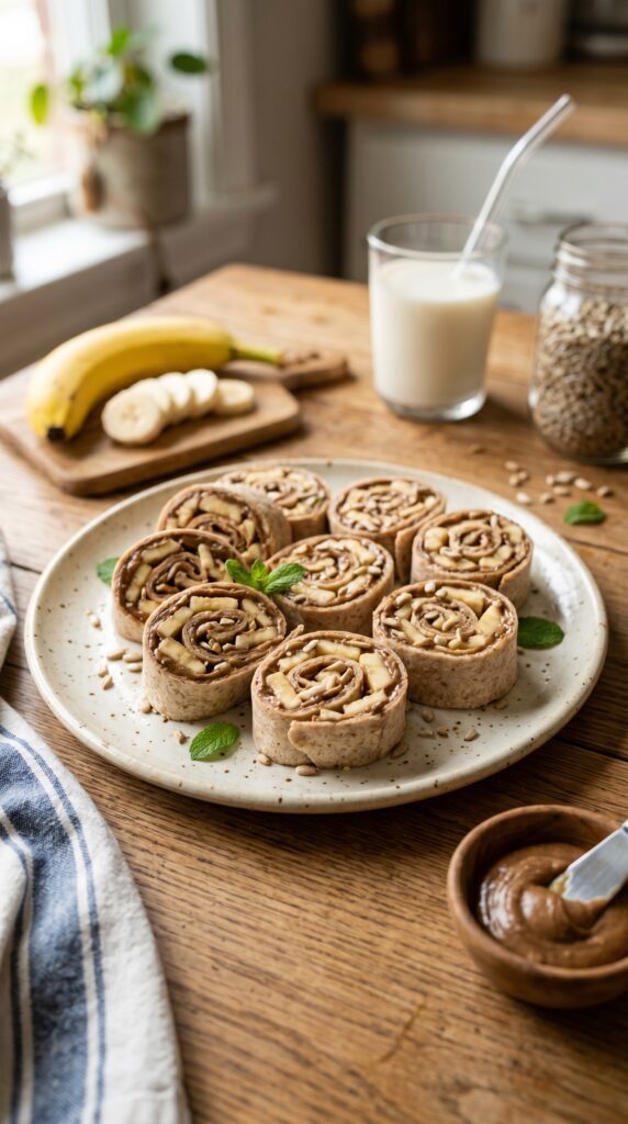 Sunflower Butter & Banana Pinwheels