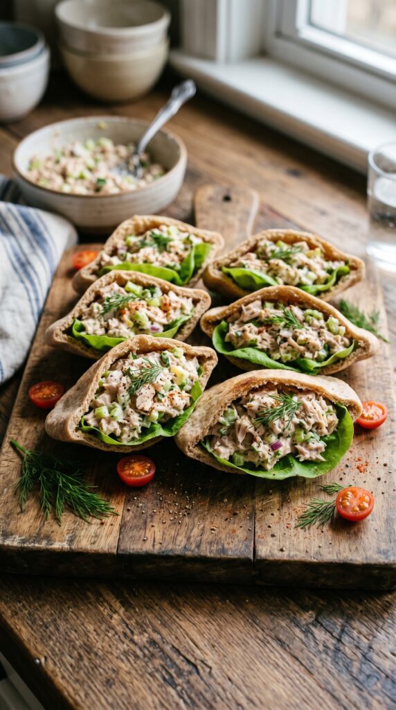 Tuna Salad Stuffed Mini Pitas