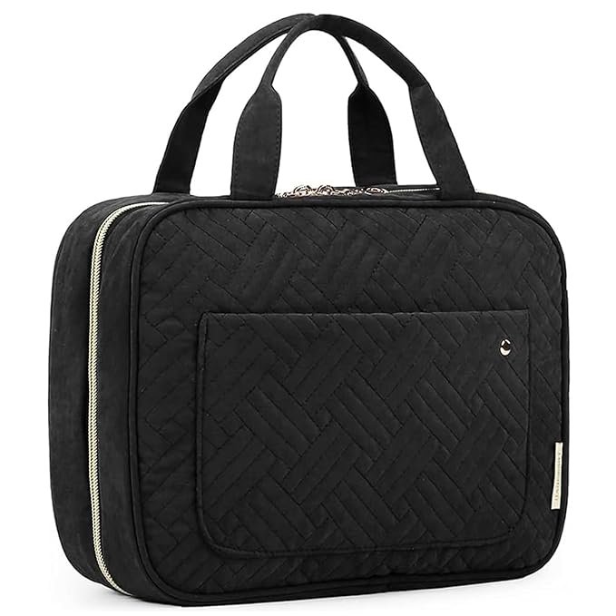 BAGSMART Toiletry Bag Travel Bag with Hanging Hook Black