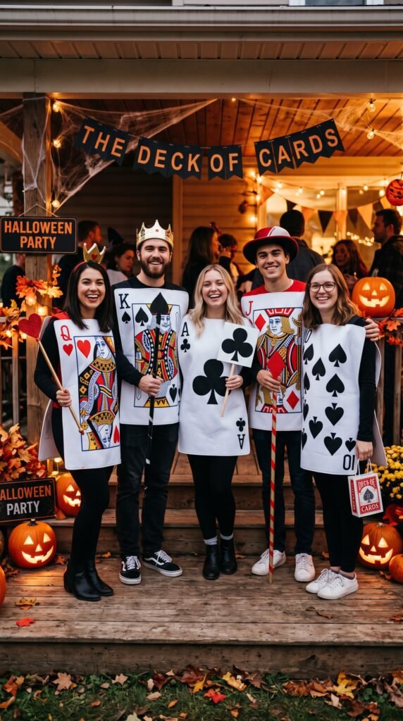 Cute Group Halloween Costumes as a Deck of Cards
