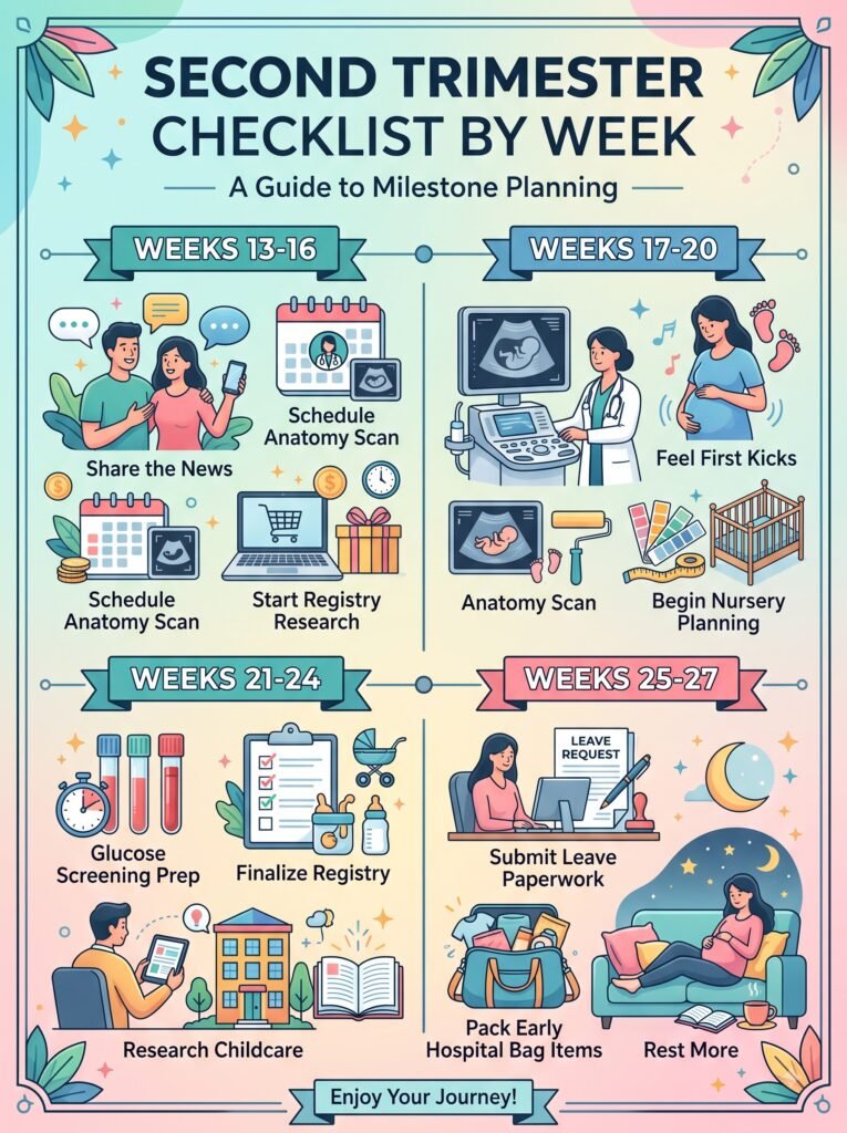 Second Trimester Checklist by Week
