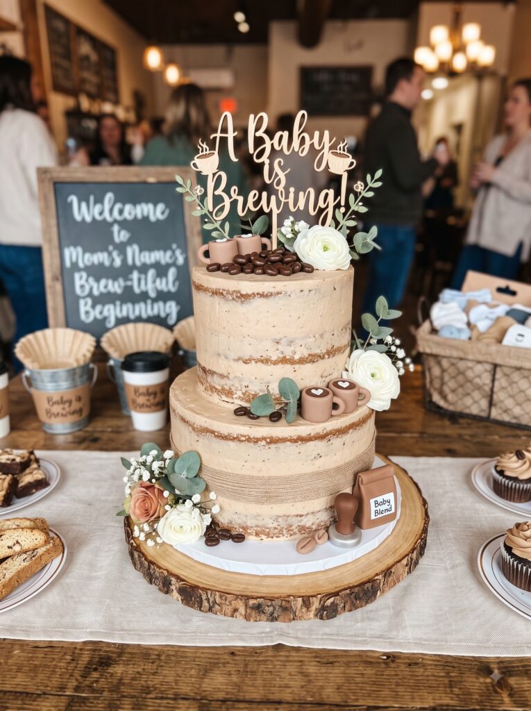 "Baby is Brewing" Cake