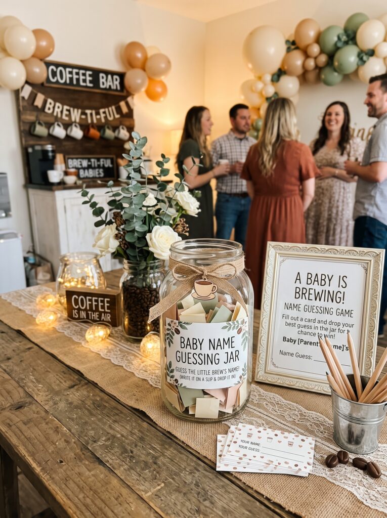 Coffee-Themed Baby Name Guessing Jar