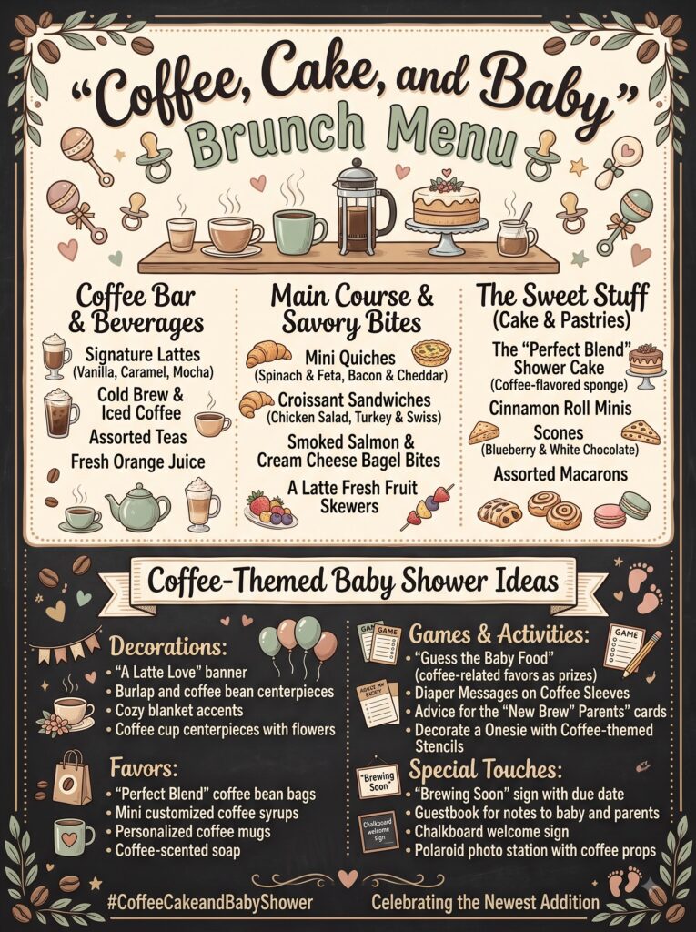 "Coffee, Cake, and Baby" Brunch Menu