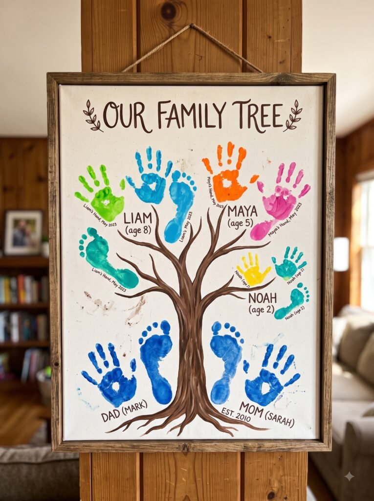 DIY Handprint & Footprint Family Tree