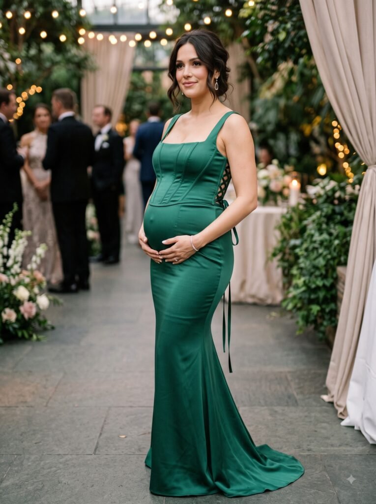 Fitted Corset-Style Maternity Gown