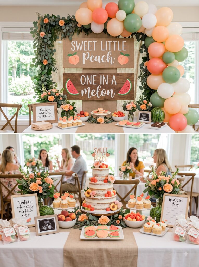 Fruit-Themed "Sweet Little Peach" or "One in a Melon" Shower