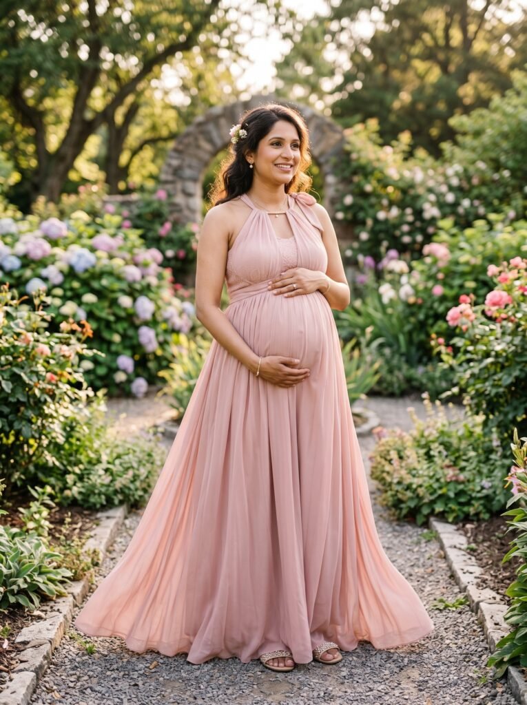 Halter Neck Maternity Gown