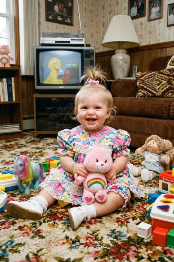 Nostalgic 80s Baby Girl