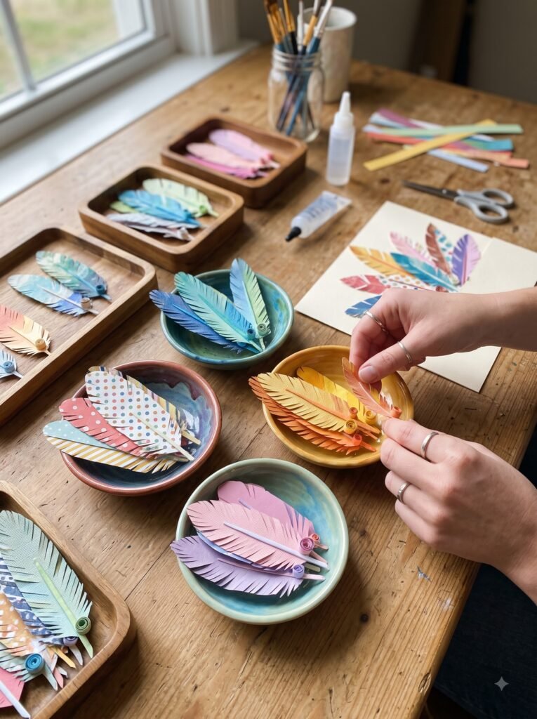 Paper Feather Sorting Craft