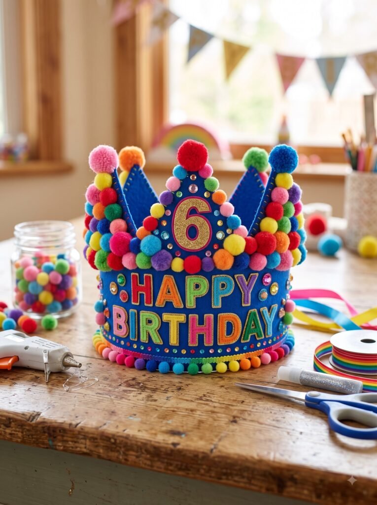 Pom Pom Birthday Crown
