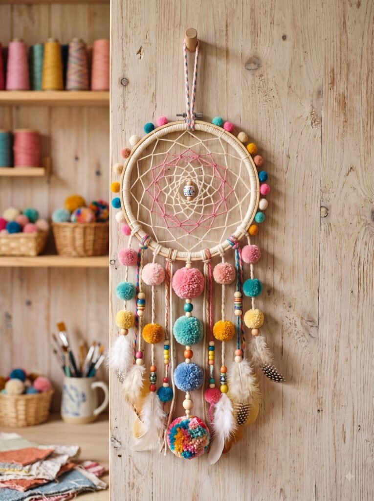 Pom Pom Dream Catcher