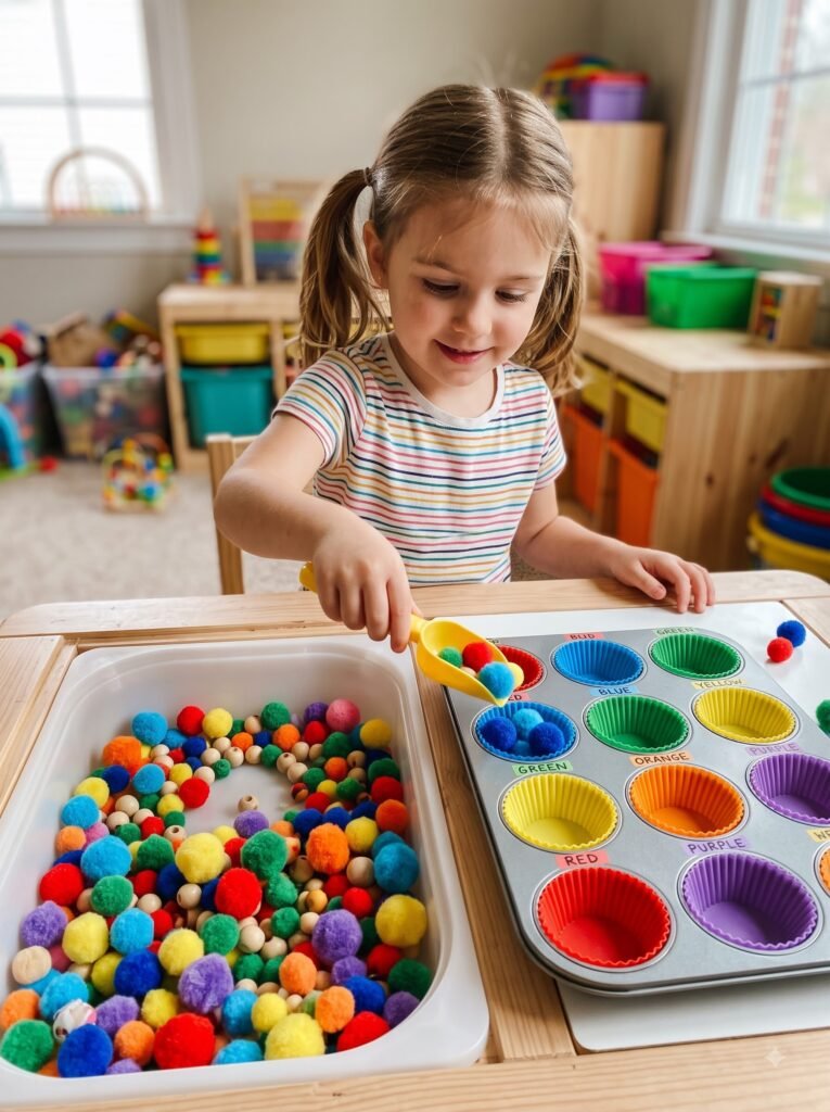 Pom Pom Scoop-and-Sort Bin