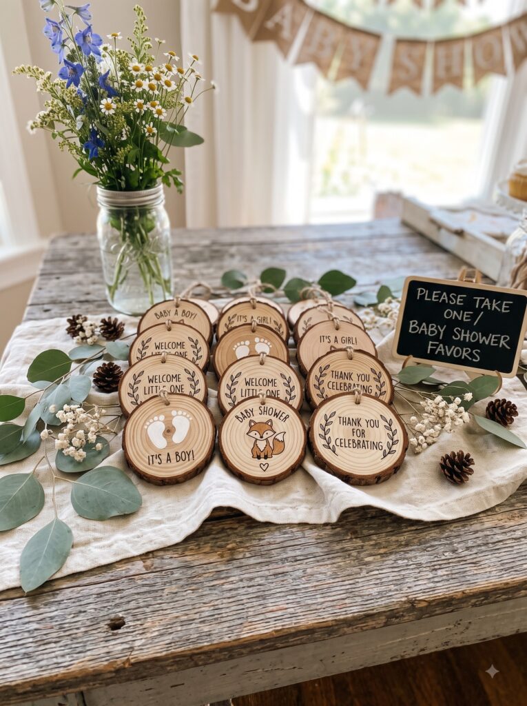 Rustic Wood Slice Favors